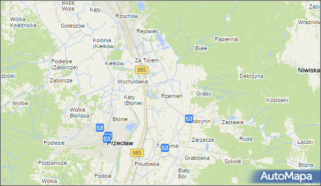 mapa Rzemień, Rzemień na mapie Targeo