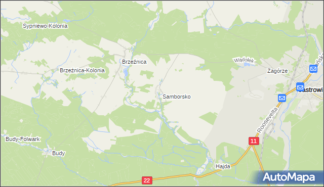 mapa Samborsko, Samborsko na mapie Targeo
