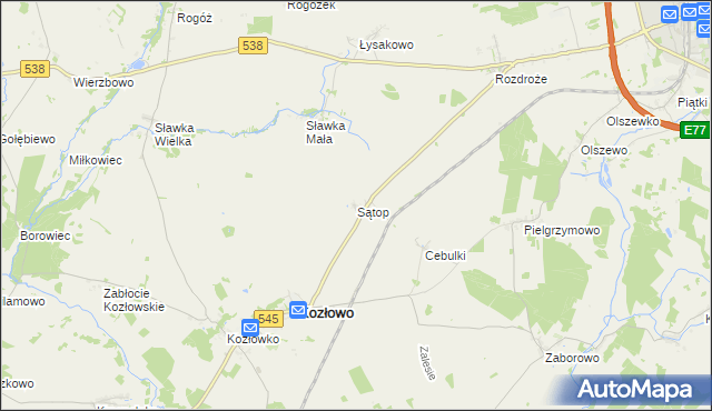 mapa Sątop, Sątop na mapie Targeo