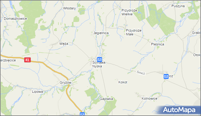 mapa Ścinawa Mała, Ścinawa Mała na mapie Targeo