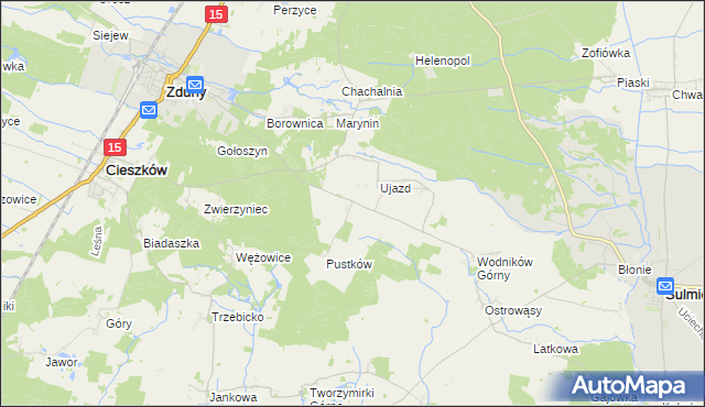 mapa Siemianów gmina Cieszków, Siemianów gmina Cieszków na mapie Targeo