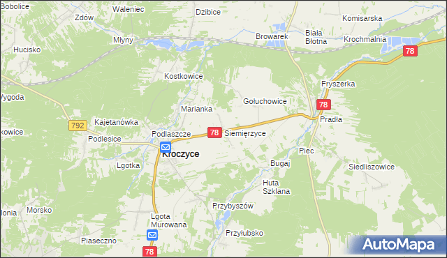 mapa Siemięrzyce, Siemięrzyce na mapie Targeo