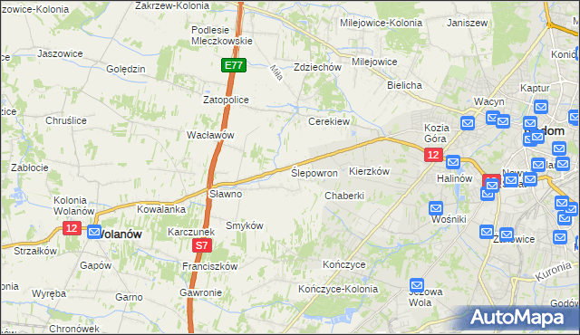 mapa Ślepowron, Ślepowron na mapie Targeo