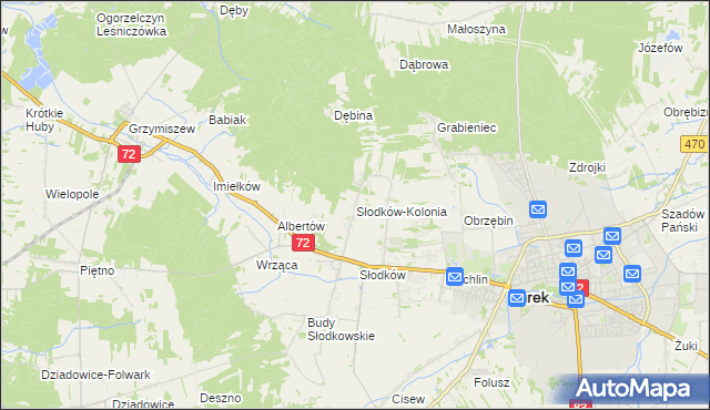 mapa Słodków-Kolonia, Słodków-Kolonia na mapie Targeo