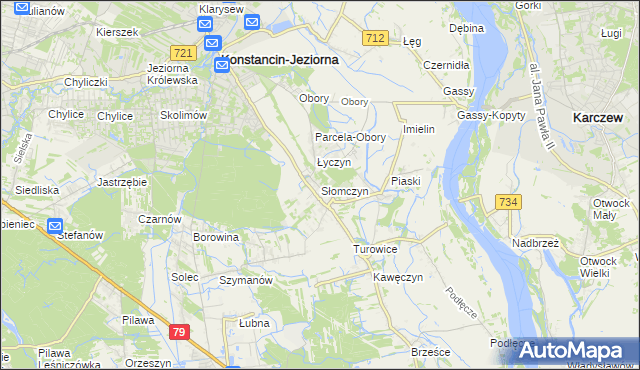 mapa Słomczyn gmina Konstancin-Jeziorna, Słomczyn gmina Konstancin-Jeziorna na mapie Targeo