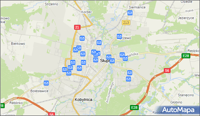 mapa Słupska, Słupsk na mapie Targeo
