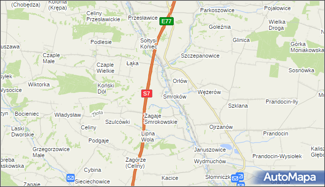 mapa Smroków, Smroków na mapie Targeo