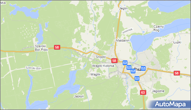 mapa Snopki, Snopki na mapie Targeo