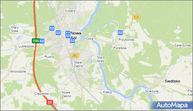 mapa Stara Wieś gmina Nowa Sól, Stara Wieś gmina Nowa Sól na mapie Targeo