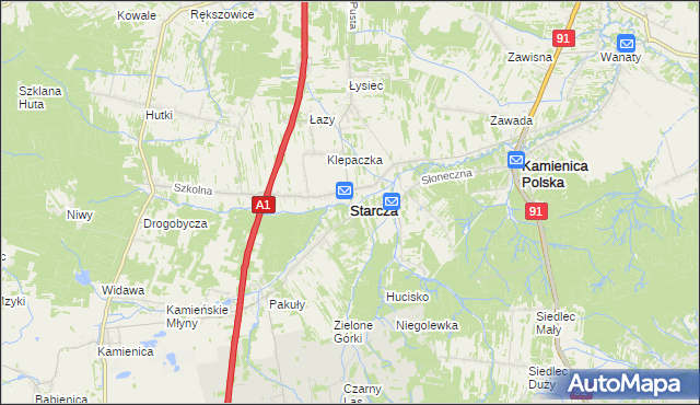 mapa Starcza, Starcza na mapie Targeo