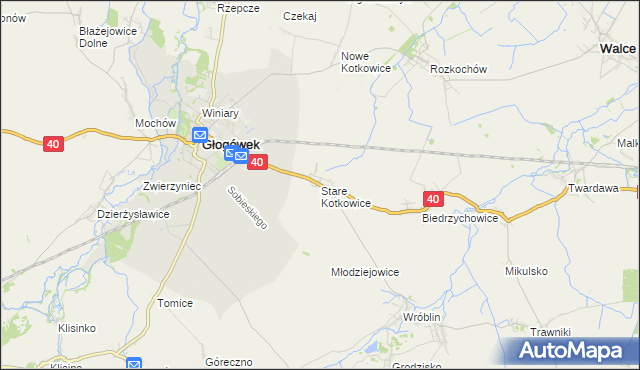 mapa Stare Kotkowice, Stare Kotkowice na mapie Targeo