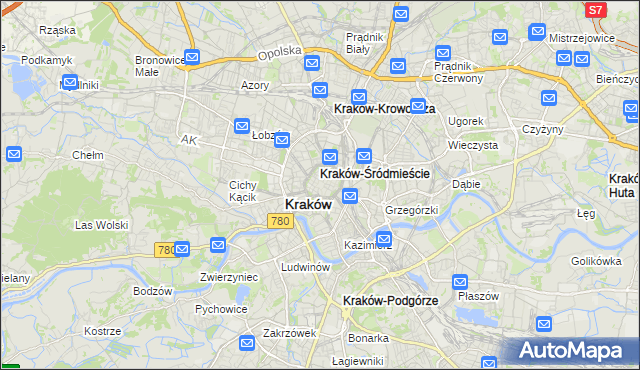 mapa Stare Miasto gmina Kraków, Stare Miasto gmina Kraków na mapie Targeo