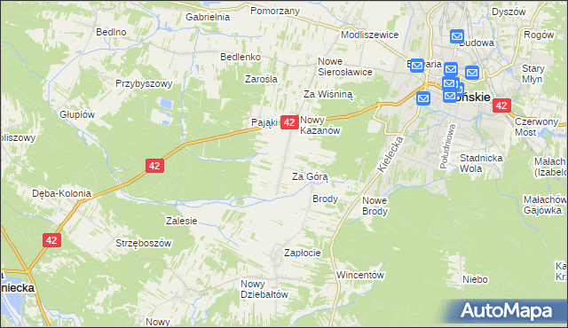 mapa Stary Kazanów, Stary Kazanów na mapie Targeo