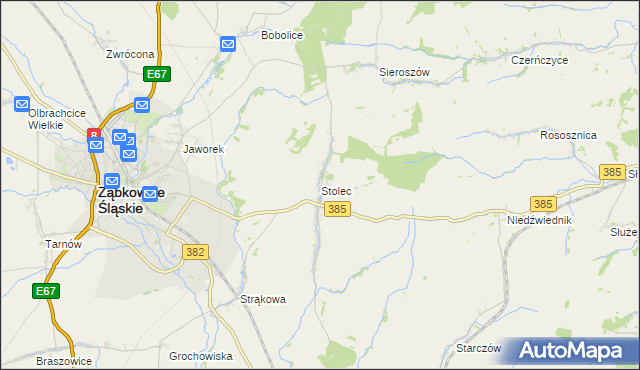 mapa Stolec gmina Ząbkowice Śląskie, Stolec gmina Ząbkowice Śląskie na mapie Targeo