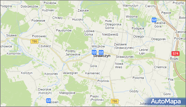 mapa Strawczyn, Strawczyn na mapie Targeo