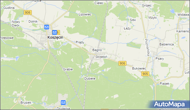 mapa Strzebiń, Strzebiń na mapie Targeo
