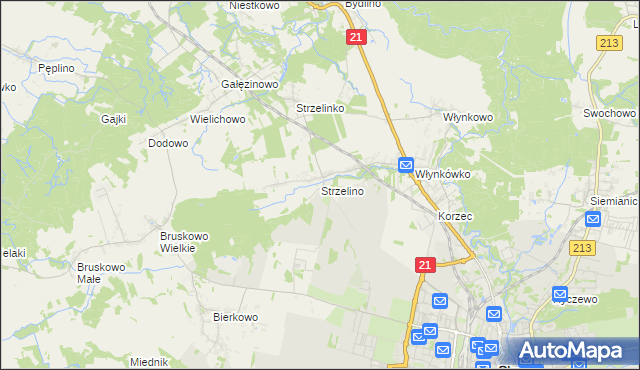 mapa Strzelino, Strzelino na mapie Targeo