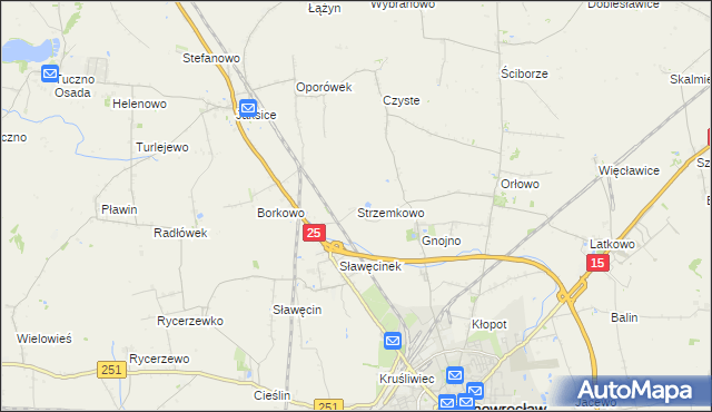 mapa Strzemkowo, Strzemkowo na mapie Targeo