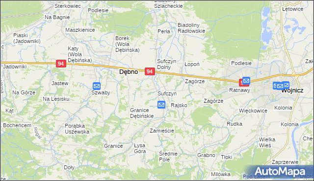 mapa Sufczyn gmina Dębno, Sufczyn gmina Dębno na mapie Targeo
