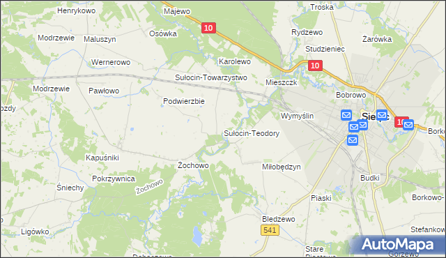 mapa Sułocin-Teodory, Sułocin-Teodory na mapie Targeo