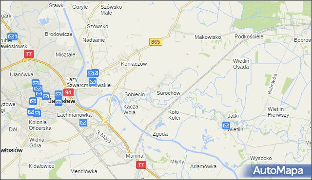 mapa Surochów, Surochów na mapie Targeo