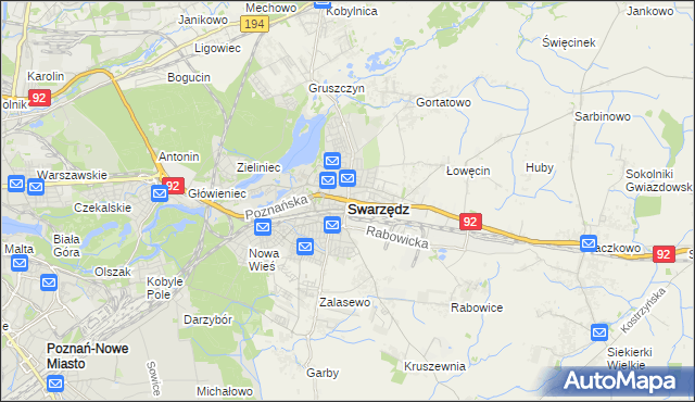 mapa Swarzędz, Swarzędz na mapie Targeo