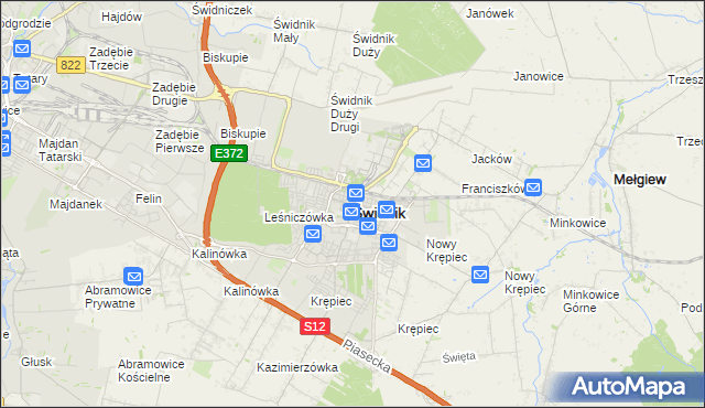 mapa Świdnika, Świdnik na mapie Targeo