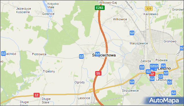 mapa Święciechowa, Święciechowa na mapie Targeo