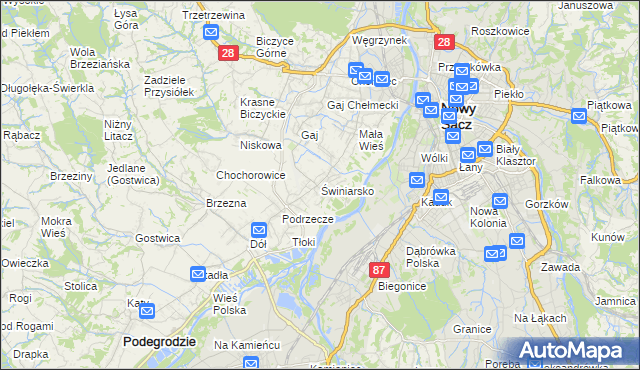 mapa Świniarsko, Świniarsko na mapie Targeo