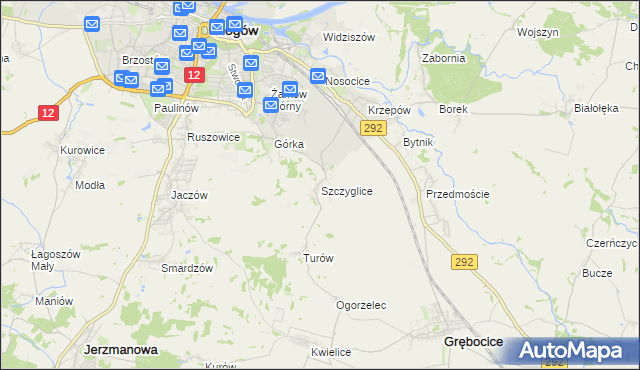 mapa Szczyglice gmina Głogów, Szczyglice gmina Głogów na mapie Targeo