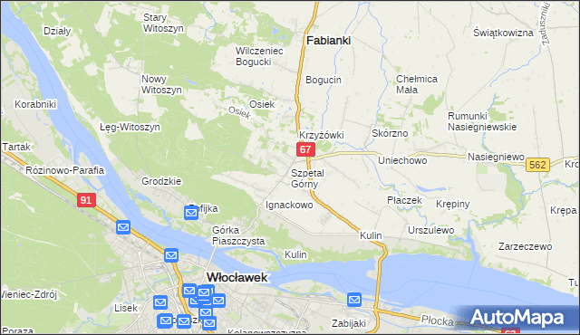 mapa Szpetal Górny, Szpetal Górny na mapie Targeo