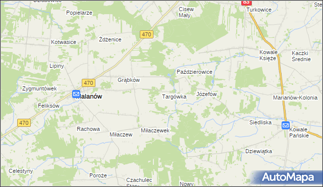 mapa Targówka gmina Malanów, Targówka gmina Malanów na mapie Targeo