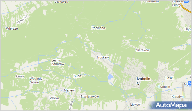 mapa Truskaw, Truskaw na mapie Targeo