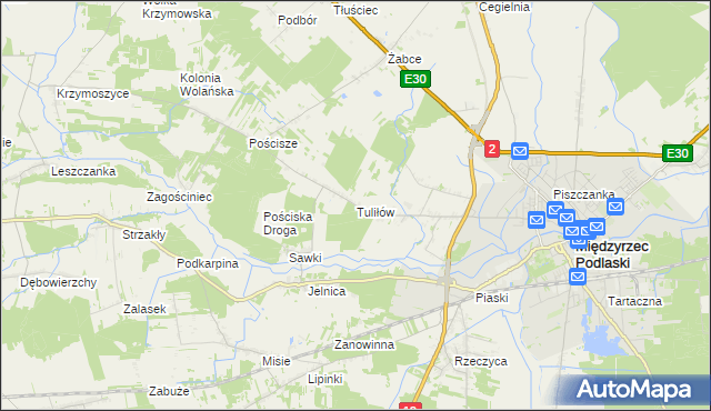 mapa Tuliłów, Tuliłów na mapie Targeo
