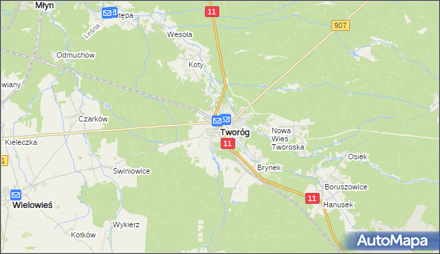 mapa Tworóg, Tworóg na mapie Targeo