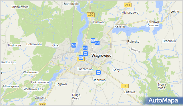 mapa Wągrowiec, Wągrowiec na mapie Targeo
