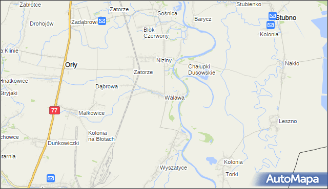 mapa Walawa, Walawa na mapie Targeo