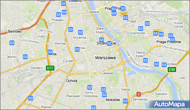 mapa Warszawy, Warszawa na mapie Targeo