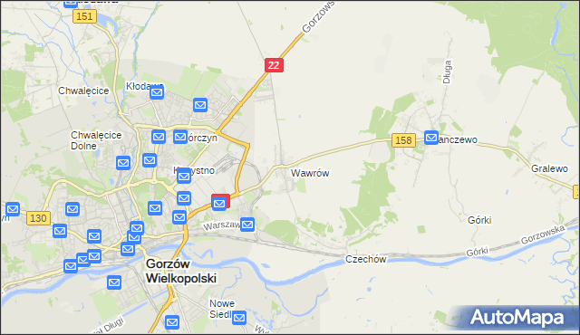 mapa Wawrów, Wawrów na mapie Targeo