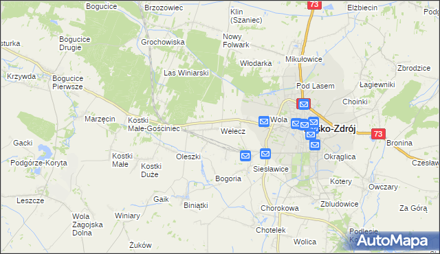 mapa Wełecz, Wełecz na mapie Targeo