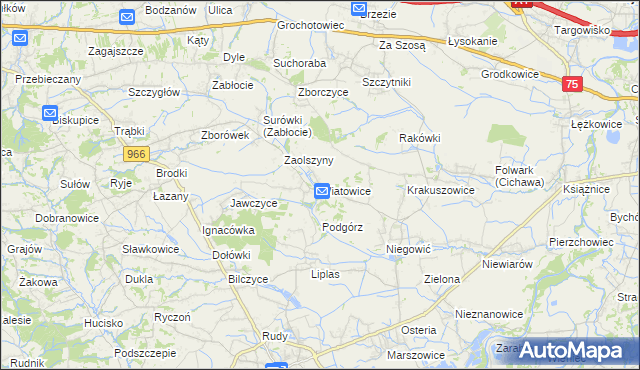 mapa Wiatowice, Wiatowice na mapie Targeo