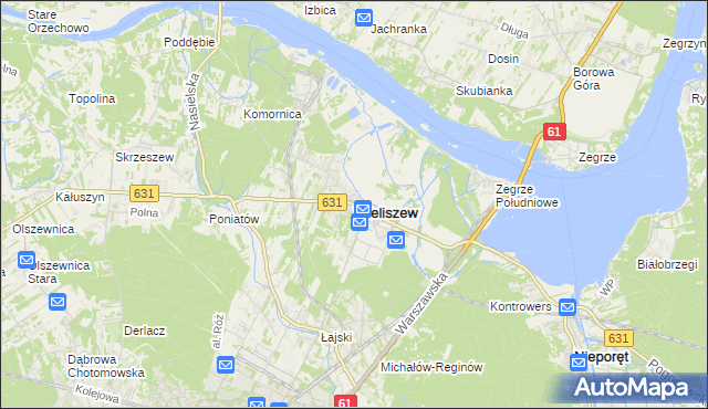 mapa Wieliszew, Wieliszew na mapie Targeo