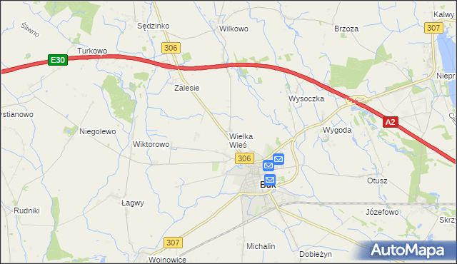mapa Wielka Wieś gmina Buk, Wielka Wieś gmina Buk na mapie Targeo