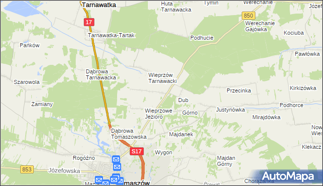 mapa Wieprzów Ordynacki, Wieprzów Ordynacki na mapie Targeo
