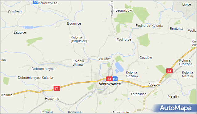 mapa Wilków gmina Werbkowice, Wilków gmina Werbkowice na mapie Targeo