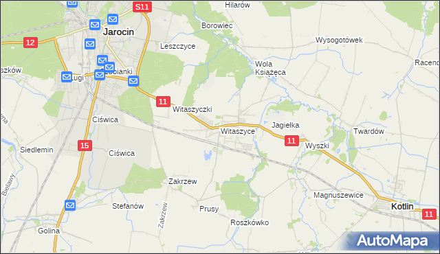 mapa Witaszyce, Witaszyce na mapie Targeo