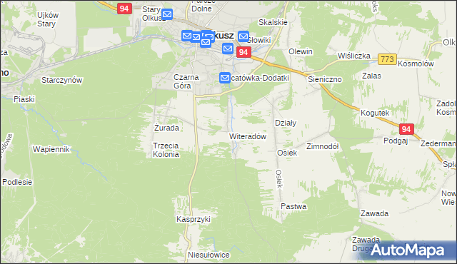mapa Witeradów, Witeradów na mapie Targeo