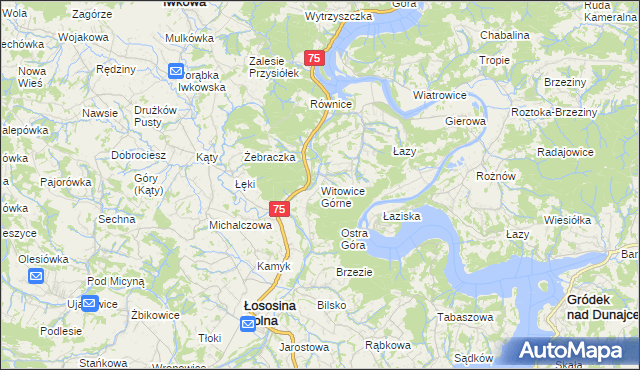mapa Witowice Górne, Witowice Górne na mapie Targeo