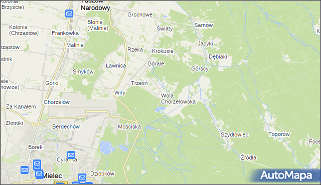 mapa Wola Chorzelowska, Wola Chorzelowska na mapie Targeo