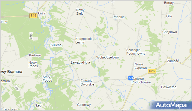 mapa Wola-Józefowo, Wola-Józefowo na mapie Targeo